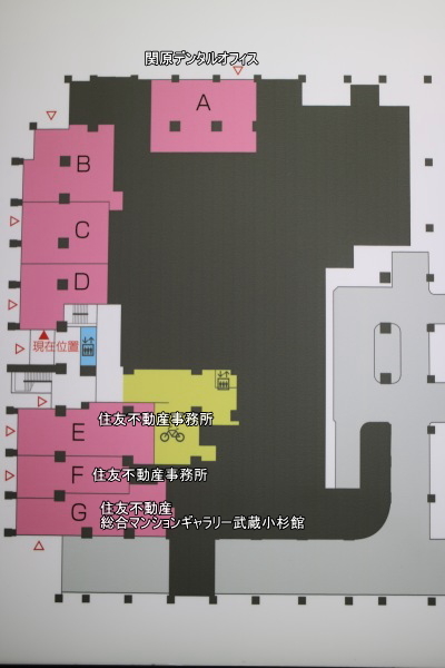 シティタワー武蔵小杉商業施設2階のフロア図