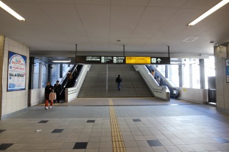 運転再開後の武蔵小杉駅のエスカレーター