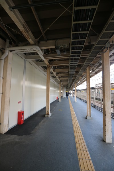 JR武蔵小杉駅南武線下りホームの拡幅部分