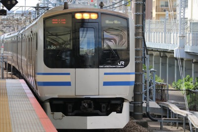 現在の横須賀線（武蔵小杉駅）