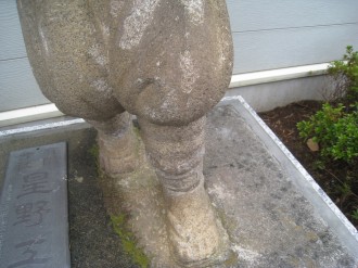 二宮金次郎像の修復箇所