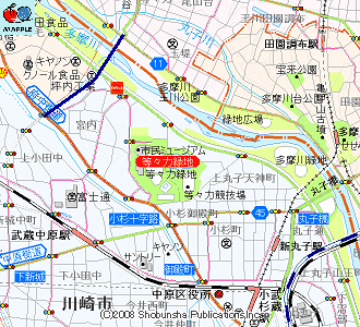 宮内新横浜線と等々力大橋の整備マップ