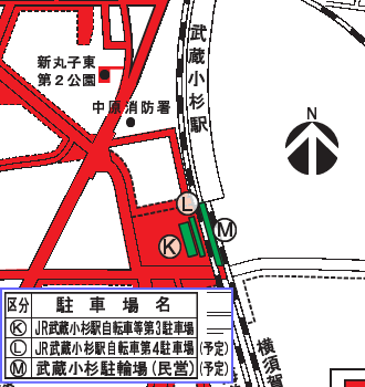 武蔵小杉新駅ロータリーに新設予定の駐輪場