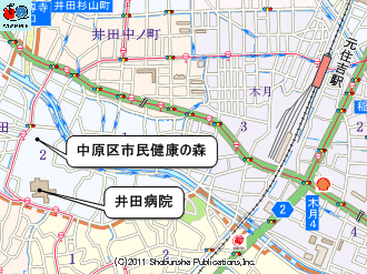 井田山・中原区市民健康の森マップ