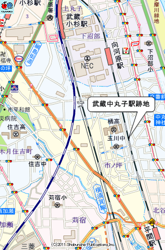 「武蔵中丸子駅」のマップ