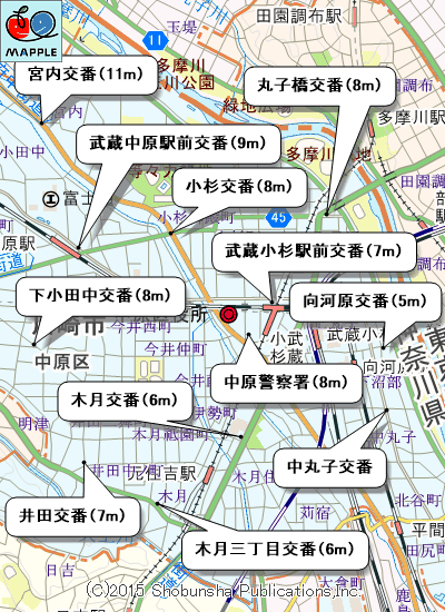 武蔵小杉周辺の交番マップ