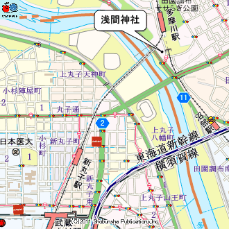 多摩川浅間神社のマップ