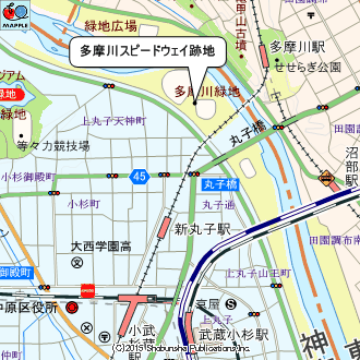 「多摩川スピードウェイ」のマップ