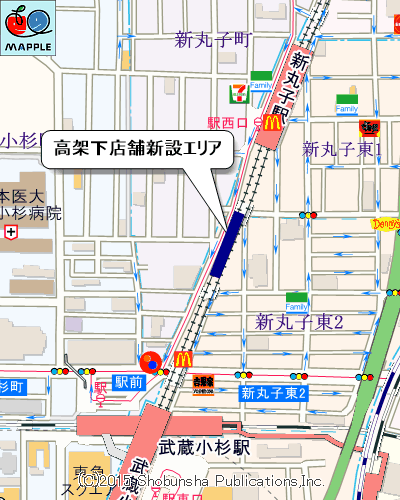 東急線高架下の店舗開発マップ