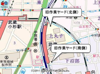 NEC玉川事業場の作業ヤード跡地マップ