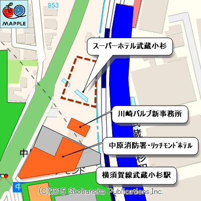 「スーパーホテル武蔵小杉」周辺マップ