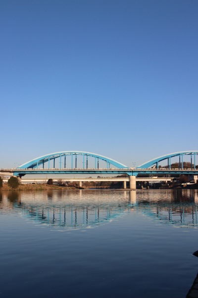 丸子橋の鏡面世界